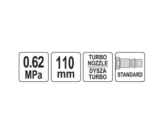 Gaisa pistole ar turbo uzgali 6.2Bar. 110mm YT-23723 YATO