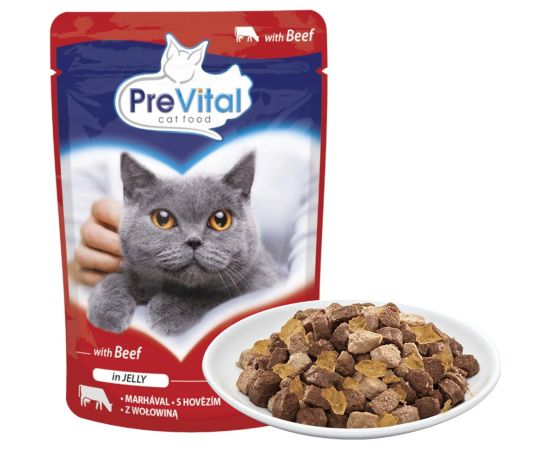 PREVITAL Beef in jelly - wet cat food - 100g