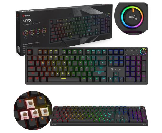 SAVIO STYX Mechanical Keyboard Outemu Brown, Hot Swap, RGB