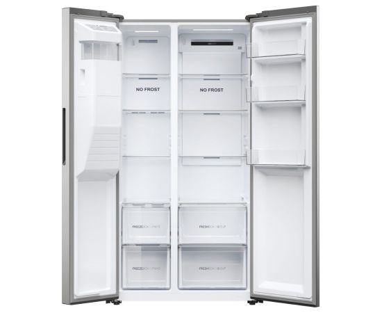 Haier SBS 90 Serie 5 HSR5918DIMP Platinum, stainless steel