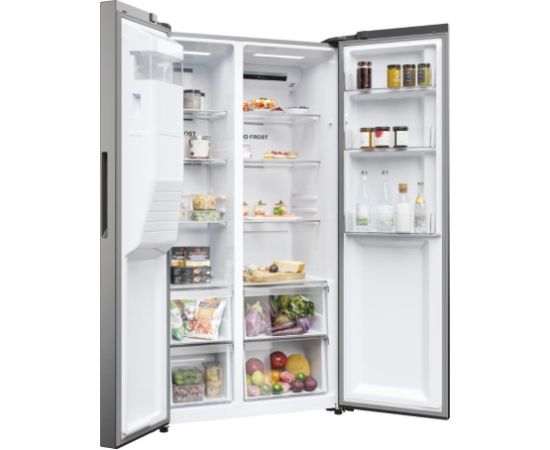 Haier SBS 90 Serie 5 HSR5918DIMP Platinum, stainless steel