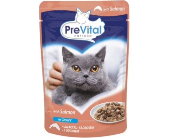 PREVITAL Salmon in gravy - wet cat food - 100g