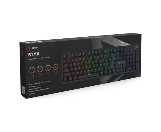 Savio STYX Outemu Blue, Hot Swap, RGB keyboard Gaming