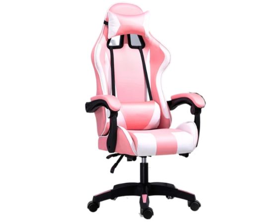 Krzesło biurowe ExtraLink EXTRALINK GAMING FOTEL GAMINGOWY BIUROWY OBROTOWY KUBEŁKOWY RÓŻOWO-BIALY G-525