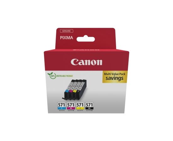 Canon CLI-571 (0386C008) Ink Cartridge Multipack, C/M/Y/BK