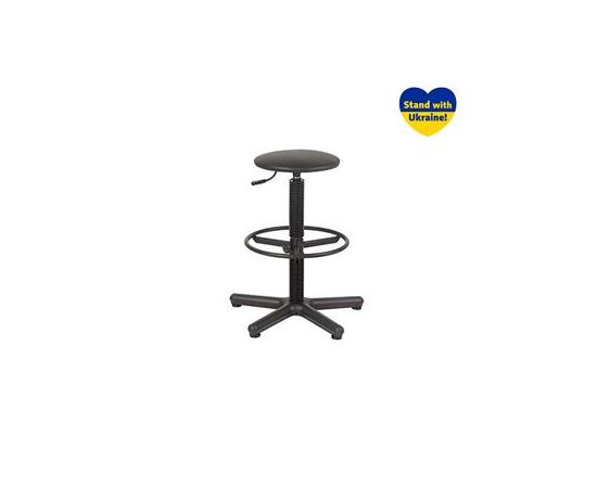 Krēsls NOWY STYL STOOL GTS RING STOPKI melnas ādas imitācija V-14 ar kāju gredzenu