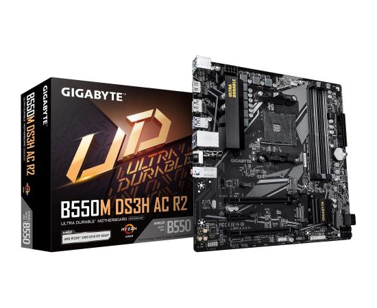 Mainboard GIGABYTE AMD B550 SAM4 Micro-ATX Memory DDR4 Memory slots 4 B550MDS3HACR2