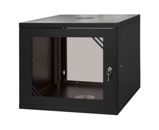Komutācijas sienas skapis 19"- 9U - 600mm MELNS