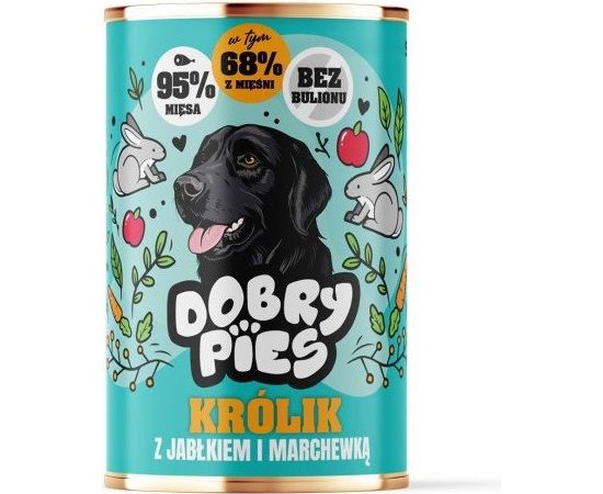 4vets DOBRY PIES Królik z jabłkiem i marchewką mokra karma dla psa 400g