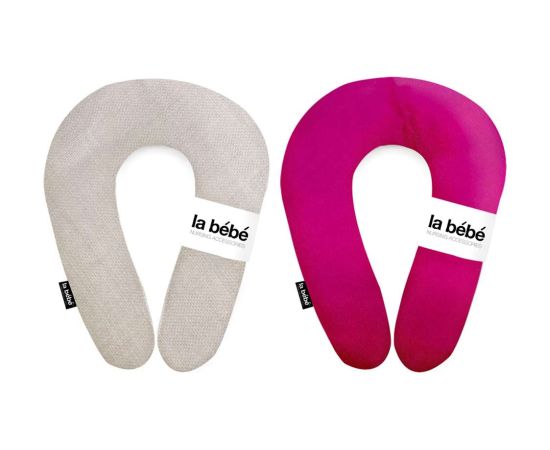 La Bebe™ Nursing La Bebe™ Snug Cotton Nursing Maternity Pillow Art.85184 Oatmeal/Rasberry Подкова для сна/кормления малыша, 20x70см