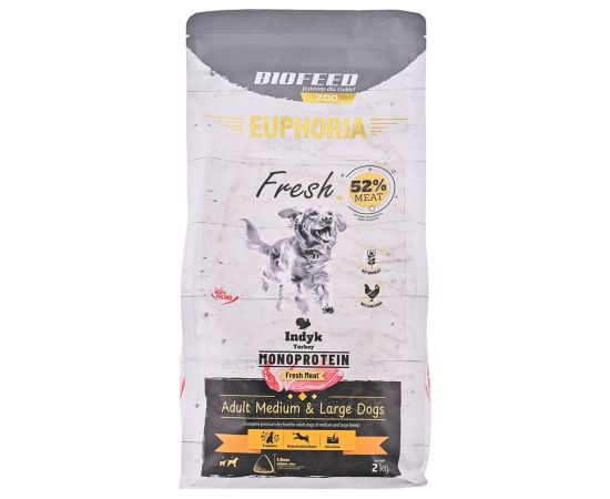 BIOFEED Euphoria Fresh Meat Adult Medium & Large Indyk Monoprotein 2kg