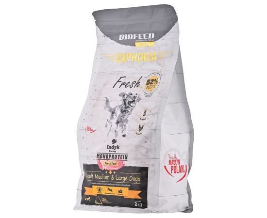 BIOFEED Euphoria Fresh Meat Adult Medium & Large Indyk Monoprotein 2kg