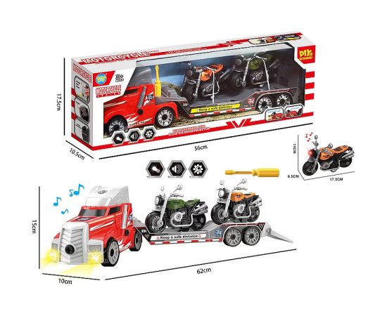 Adar Konstruktors auto treilers ar motocikliem (skaņa, gaisma) 56 cm 612952
