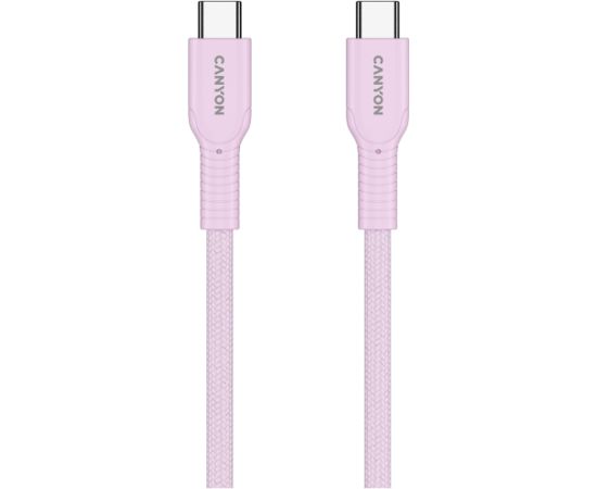 CANYON cable OnWire 60CL C-C 60W COLOR Braided 1m Pink