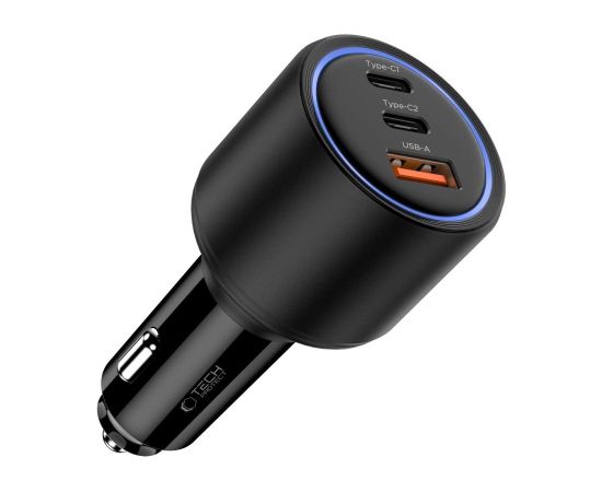 Tech-protect CC04 3-port PD130W car charger - black