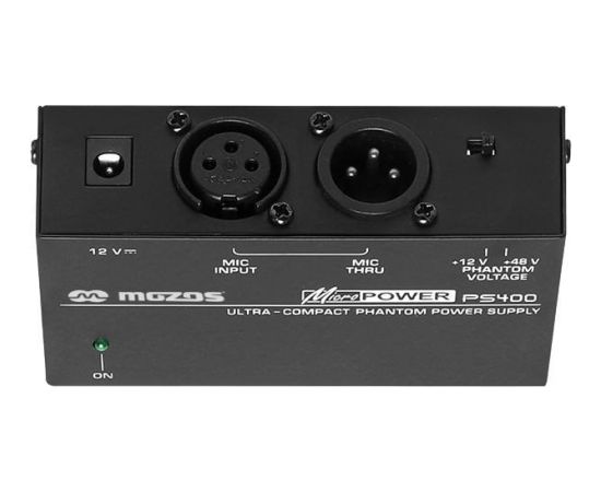 Mozos PS400 Zasilacz Phantom +48V | +12V do mikrofonów XLR