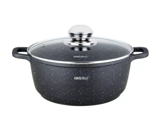 Кастрюля с мраморным покрытием, Ø26 x 12 см, 5,6 л, черная Kinghoff, KH 1596