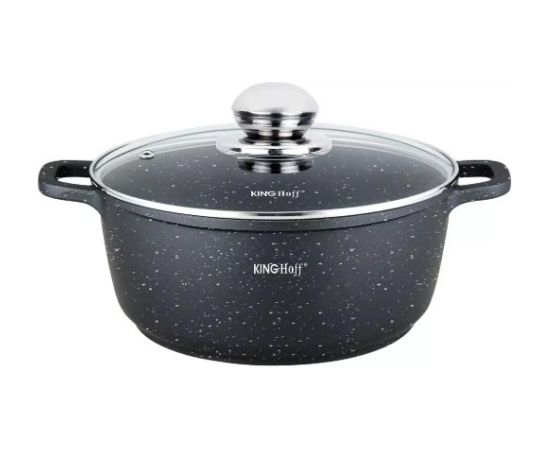 Кастрюля с мраморным покрытием, Ø22 x 9,9 см, 3,3 л, черная, Kinghoff, KH 1594