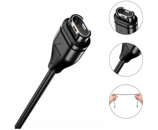 TECH-PROTECT MC04 ULTRABOOST CHARGING TYPE-C CABLE 100CM GARMIN WATCH BLACK