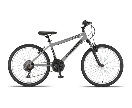 Pusaudžu velosipēds Champions 24 Tempo (TMP.2408) pelēks/melns