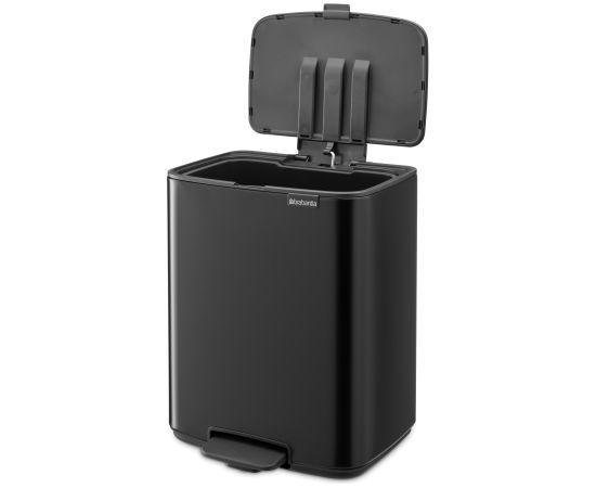 BRABANTIA atkritumu tvertne ar pedāli, 12L, Matt Black - 238000