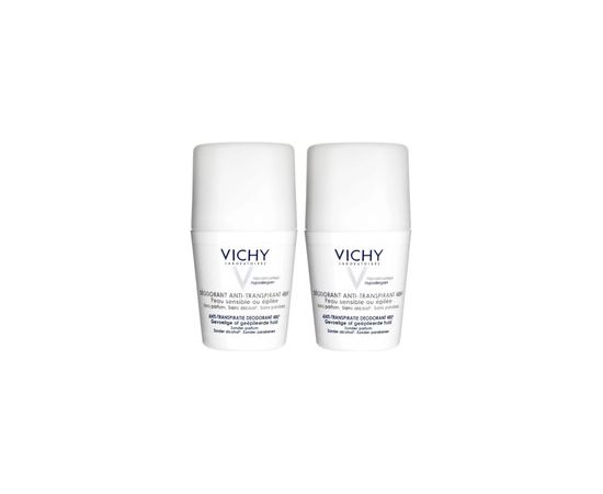 Vichy Deodorant Antiperspirant 48h ( 2 pcs ) - Roll-on 48 hour deodorant for sensitive and irritated skin 50ml