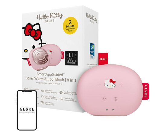 Sonic Facial Massager Warm & Cool 8in1 Geske with APP (Hello Kitty pink)