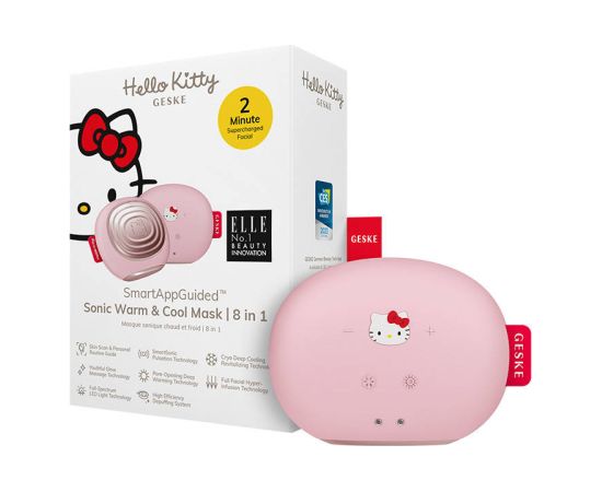 Sonic Facial Massager Warm & Cool 8in1 Geske with APP (Hello Kitty pink)