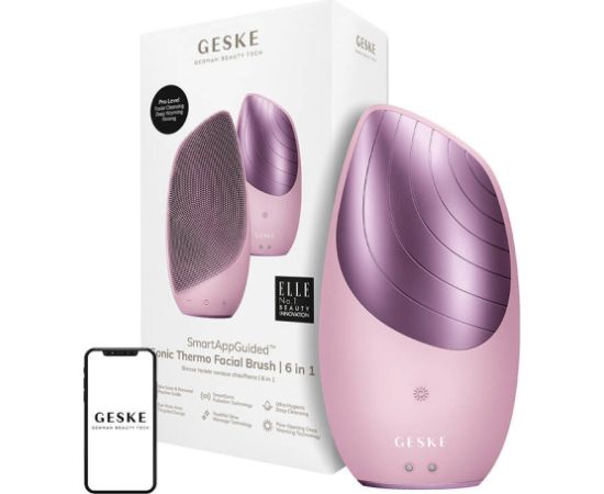 Sonic Thermo Facial Brush 6 in 1 Geske with APP (pink)