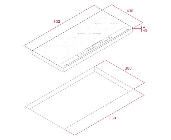 Built-in induction hob Teka black