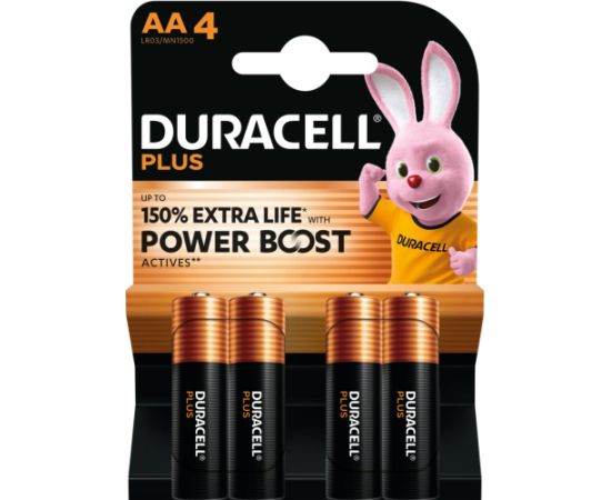 Duracell MN 1500 Plus Power Boost AA (LR6) Blistera iepakojumā 4gb.