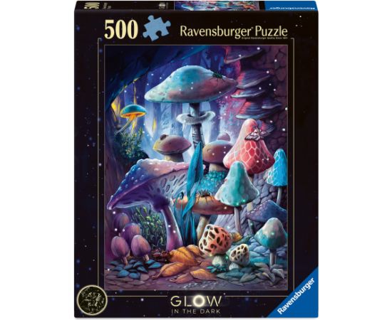 Ravensburger Glow In The Dark Puzzle 500 Pieces: Moonlight Mushrooms