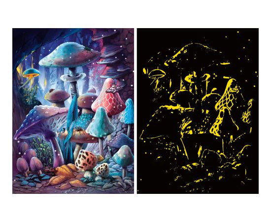 Ravensburger Glow In The Dark Puzzle 500 Pieces: Moonlight Mushrooms