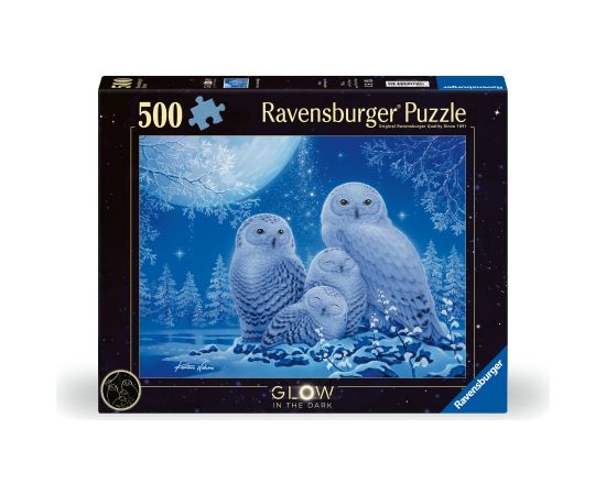 Ravensburger Glow In The Dark Puzzle 500 Pieces: Owls In The Moonlight