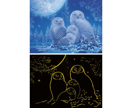 Ravensburger Glow In The Dark Puzzle 500 Pieces: Owls In The Moonlight