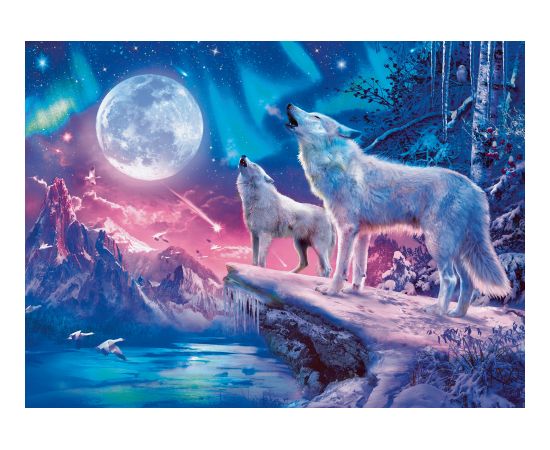 Ravensburger Glow In The Dark Puzzle 500 Pieces: Wolves In The Northern Lights