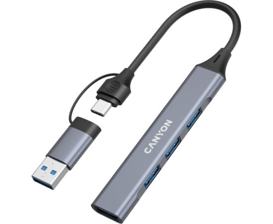 CANYON hub DS-02 4in1 USB-A/C Grey