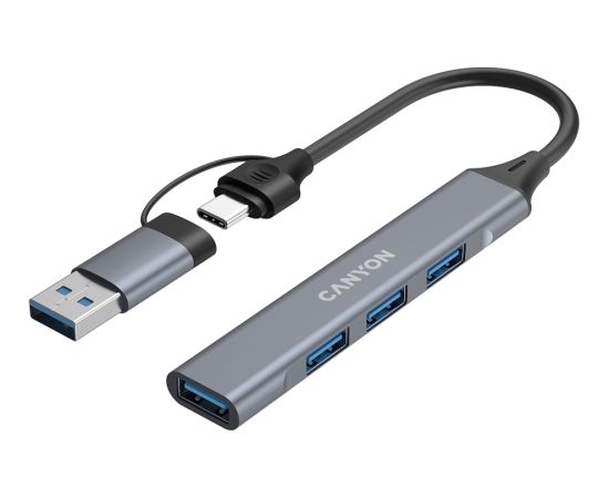 CANYON hub DS-02 4in1 USB-A/C Grey