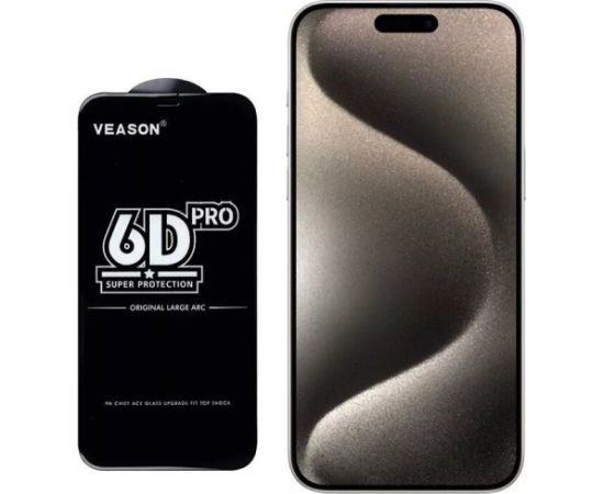 iLike -  6D Full face Glue 9H Tempered glass for Apple iPhone 15 Plus with Black frame