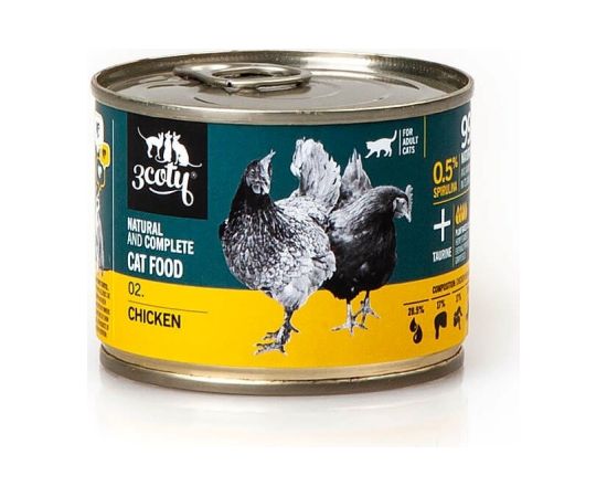 3Coty CHICKEN with Spirulina for Senior Cats 180g