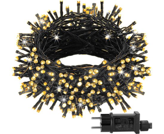 Ziemassvētku eglīšu gaismas Springos CL0540 500 led silti balts 27,5 m 8 apgaismojuma funkcijas