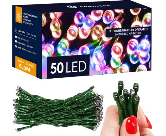 Springos Ziemassvētku virtene, 50 LED, 5 m
