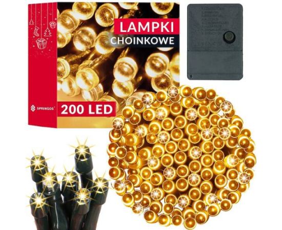 Елочные огни Springos CL0204 200 светодиодов 15,5 м теплый белый