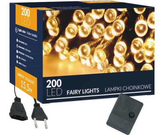 Елочные огни Springos CL0204 200 светодиодов 15,5 м теплый белый