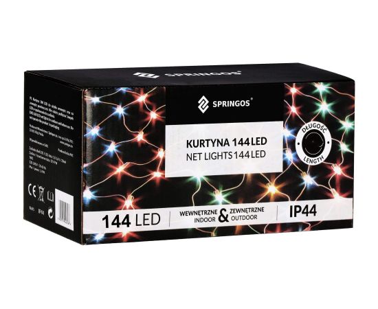 Ziemassvētku lampiņas Springos CL4111 144 Led 2 x 2 m