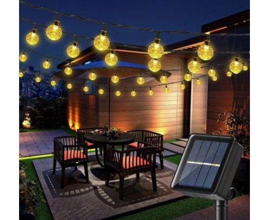 Elight   Garden Decor Solar IP65 LED glass balls (1cm) style bulb string light 7m 40pcs bulbs