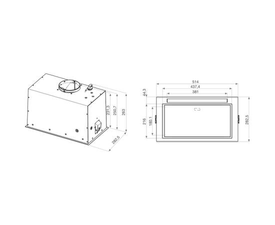 Whirlpool WCTH63FLEBX tvaiku nosūcējs 60cm iebūvējams ner. tēr.