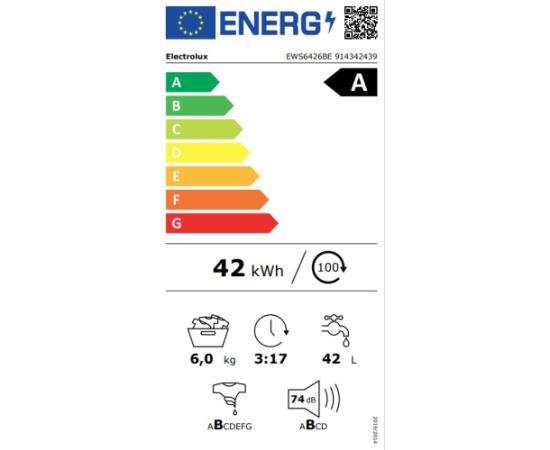 Electrolux EWS6426BE veļas mazg. mašīna 6kg 1200rpm