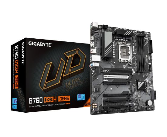 Mainboard GIGABYTE Intel B760 Express LGA1700 ATX Memory DDR5 Memory slots 4 B760DS3HGEN5