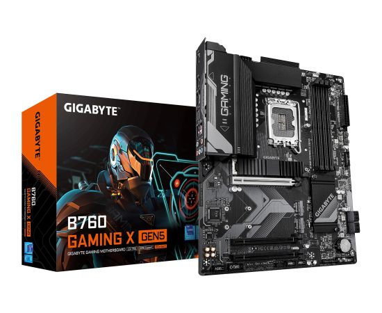Mainboard GIGABYTE GAMING Intel B760 Express LGA1700 ATX Memory DDR5 Memory slots 4 Mātes plates
